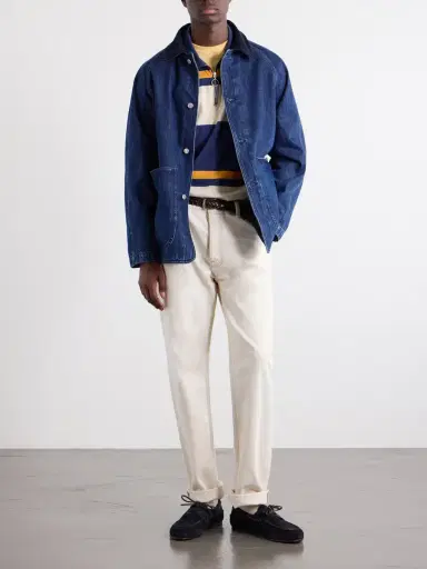 Drake's Striped Cotton-Jersey Half-Zip Polo Shirt - Men | Thumbnail 2 Drake's Striped Cotton-Jersey Half-Zip Polo Shirt - Men | Thumbnail 2