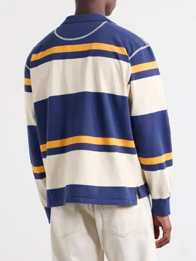 Drake's Striped Cotton-Jersey Half-Zip Polo Shirt - Men | Thumbnail 4 Drake's Striped Cotton-Jersey Half-Zip Polo Shirt - Men | Thumbnail 4