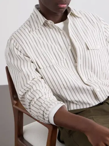 Drake's Striped Cotton-Poplin Shirt - Men | Thumbnail 5 Drake's Striped Cotton-Poplin Shirt - Men | Thumbnail 5
