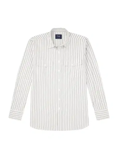 Drake's Striped Cotton-Poplin Shirt - Men | Thumbnail 1 Drake's Striped Cotton-Poplin Shirt - Men | Thumbnail 1