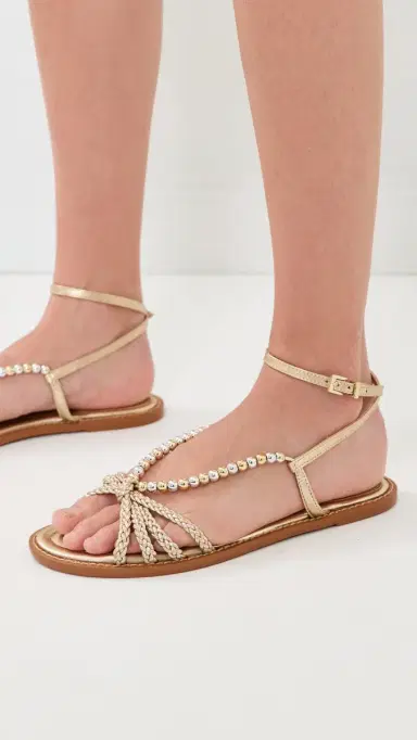 Schutz Adele Glam Flat Sandals Platina 5 | Thumbnail 4 Schutz Adele Glam Flat Sandals Platina 5 | Thumbnail 4