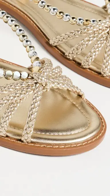 Schutz Adele Glam Flat Sandals Platina 5 | Thumbnail 6 Schutz Adele Glam Flat Sandals Platina 5 | Thumbnail 6