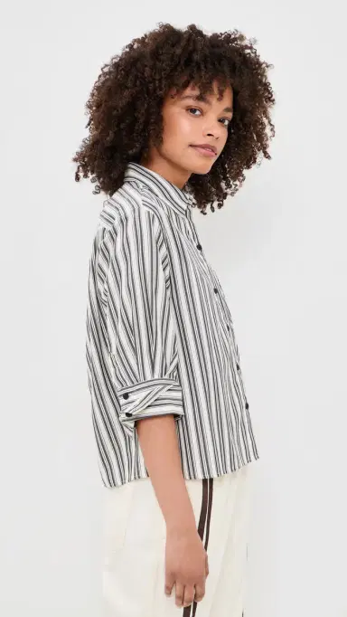 rag & bone Lucia tripe Poplin Shirt Charcoal tripe | Thumbnail 4 rag & bone Lucia tripe Poplin Shirt Charcoal tripe | Thumbnail 4
