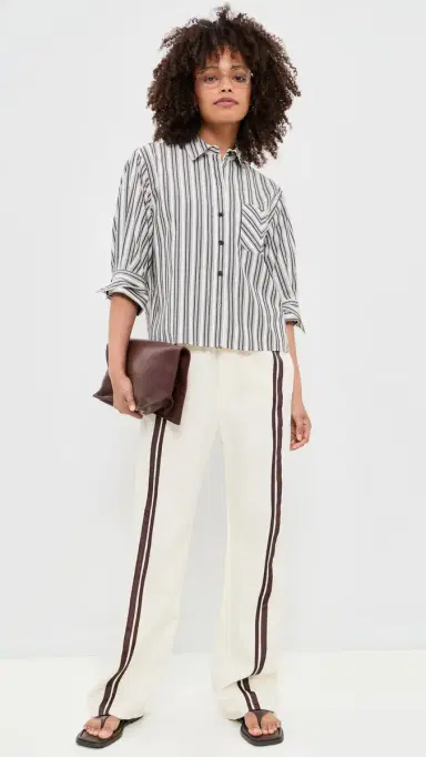 rag & bone Lucia tripe Poplin Shirt Charcoal tripe | Thumbnail 5 rag & bone Lucia tripe Poplin Shirt Charcoal tripe | Thumbnail 5
