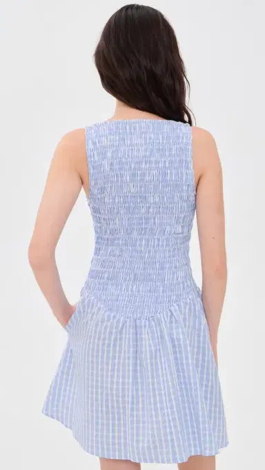 Faithfull Martina Mini Dress Paloma Check/Light Blue White 8 | Thumbnail 3 Faithfull Martina Mini Dress Paloma Check/Light Blue White 8 | Thumbnail 3
