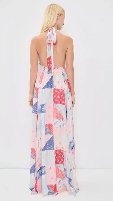 LoveShackFancy Fancy Patchwork Halterneck Dress Blueberry Sundae M/L | Thumbnail 4 LoveShackFancy Fancy Patchwork Halterneck Dress Blueberry Sundae M/L | Thumbnail 4