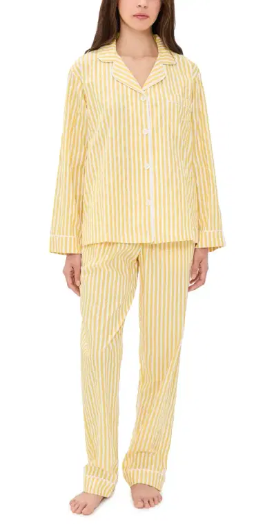 BedHead PJs Long Sleeve Yellow 3-D tripe Pajamas Yellow 3D tripe | Thumbnail 1 BedHead PJs Long Sleeve Yellow 3-D tripe Pajamas Yellow 3D tripe | Thumbnail 1