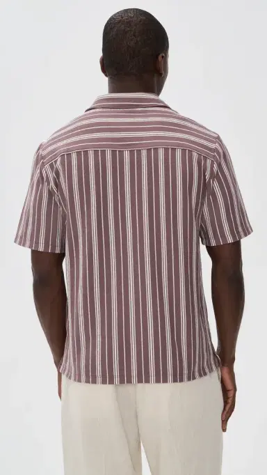 Madewell Florence Shirt tripe Chalked Fig | Thumbnail 3 Madewell Florence Shirt tripe Chalked Fig | Thumbnail 3