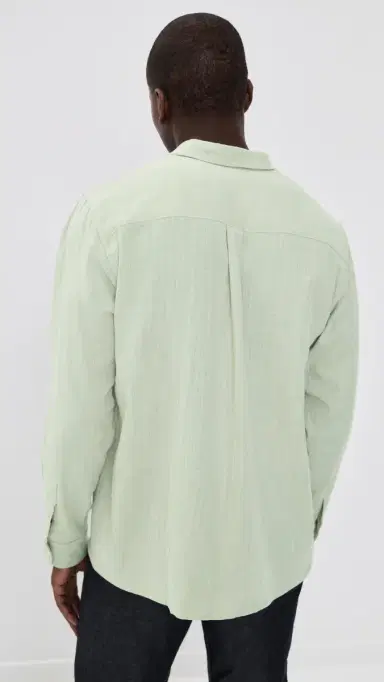 Naked & Famous Denim True Double Weave Slub Gauze Shirt Mint | Thumbnail 3 Naked & Famous Denim True Double Weave Slub Gauze Shirt Mint | Thumbnail 3