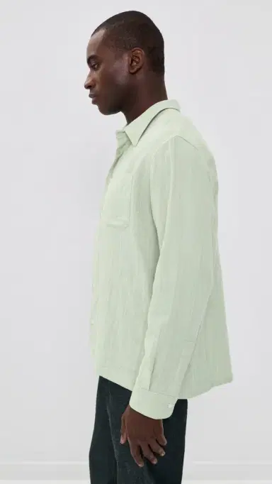 Naked & Famous Denim True Double Weave Slub Gauze Shirt Mint | Thumbnail 4 Naked & Famous Denim True Double Weave Slub Gauze Shirt Mint | Thumbnail 4
