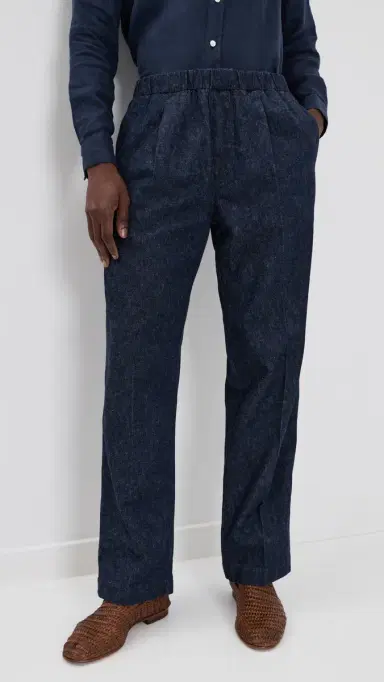 Knickerbocker Park Denim Cotton & Linen Pants Indigo | Thumbnail 2 Knickerbocker Park Denim Cotton & Linen Pants Indigo | Thumbnail 2