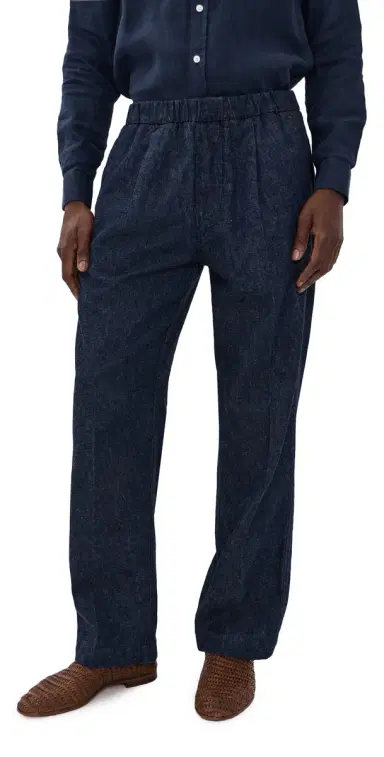 Knickerbocker Park Denim Cotton & Linen Pants Indigo | Thumbnail 1 Knickerbocker Park Denim Cotton & Linen Pants Indigo | Thumbnail 1