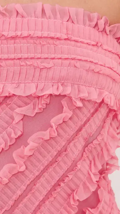 endless rose Strapless Ruffled Maxi Dress Guava | Thumbnail 6 endless rose Strapless Ruffled Maxi Dress Guava | Thumbnail 6