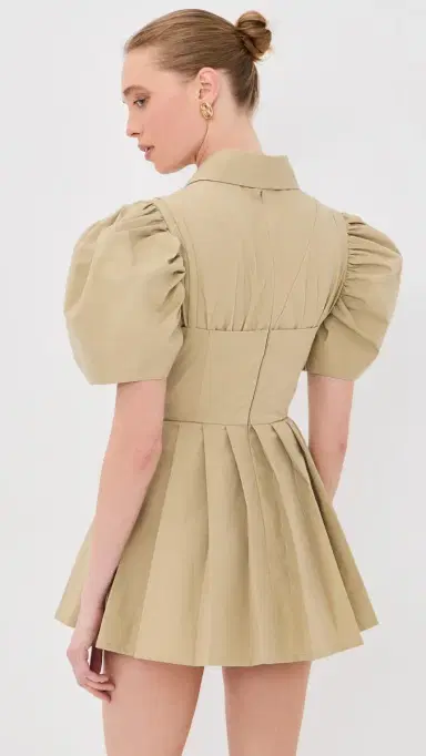 Tolu Coker Double Layered Mini kater Dress Beige | Thumbnail 3 Tolu Coker Double Layered Mini kater Dress Beige | Thumbnail 3