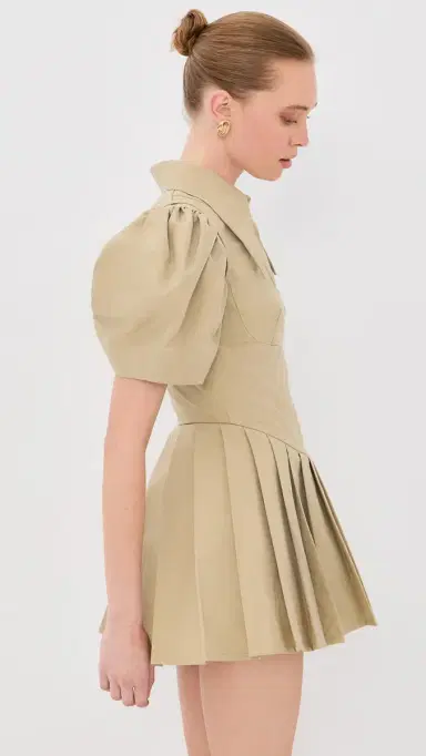 Tolu Coker Double Layered Mini kater Dress Beige | Thumbnail 4 Tolu Coker Double Layered Mini kater Dress Beige | Thumbnail 4