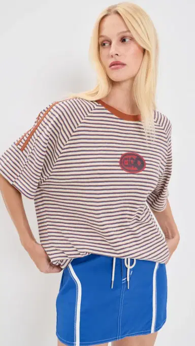 Ciao Ciao Vacation Amber Stripe Racer Tee Red Stripe | Thumbnail 2 Ciao Ciao Vacation Amber Stripe Racer Tee Red Stripe | Thumbnail 2