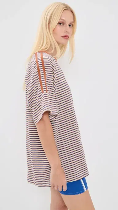 Ciao Ciao Vacation Amber Stripe Racer Tee Red Stripe | Thumbnail 4 Ciao Ciao Vacation Amber Stripe Racer Tee Red Stripe | Thumbnail 4