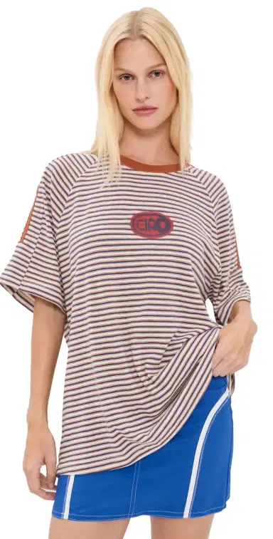 Ciao Ciao Vacation Amber Stripe Racer Tee Red Stripe | Thumbnail 1 Ciao Ciao Vacation Amber Stripe Racer Tee Red Stripe | Thumbnail 1