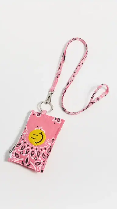 CALL IT BY YOUR NAME Happy Face Card Holder Strawberry/Pale Pink One Size | Thumbnail 2 CALL IT BY YOUR NAME Happy Face Card Holder Strawberry/Pale Pink One Size | Thumbnail 2