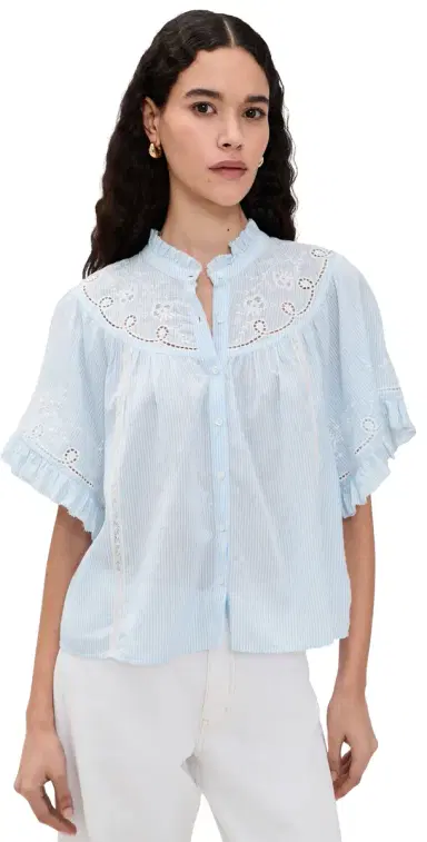 XÍRENA Mae hirt Blue White tripe | Thumbnail 1 XÍRENA Mae hirt Blue White tripe | Thumbnail 1