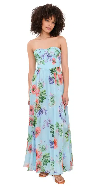 Hemant and Nandita Corsetted Maxi Dress Blue | Thumbnail 1 Hemant and Nandita Corsetted Maxi Dress Blue | Thumbnail 1