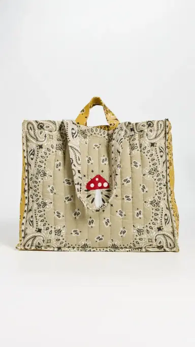 CALL IT BY YOUR NAME Maxi Quilted Champignon Cabas Tote Bag Beige/Moutarde One Size | Thumbnail 2 CALL IT BY YOUR NAME Maxi Quilted Champignon Cabas Tote Bag Beige/Moutarde One Size | Thumbnail 2