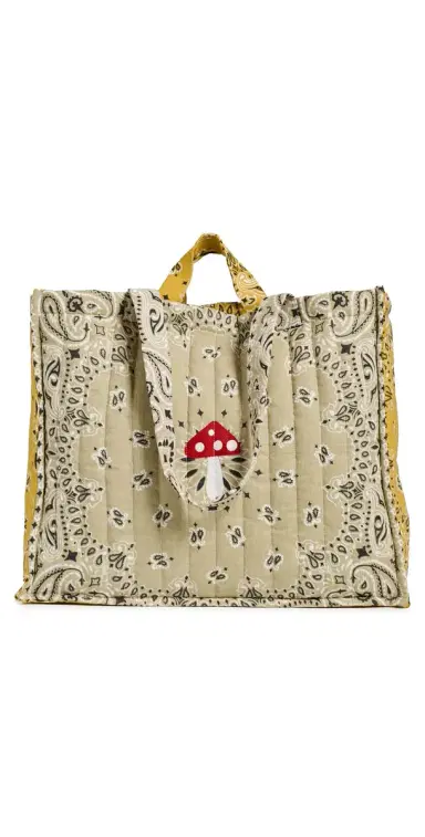 CALL IT BY YOUR NAME Maxi Quilted Champignon Cabas Tote Bag Beige/Moutarde One Size | Thumbnail 1 CALL IT BY YOUR NAME Maxi Quilted Champignon Cabas Tote Bag Beige/Moutarde One Size | Thumbnail 1