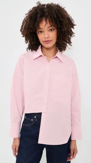 Secular Carter Button Down Shirt Pink tripe | Thumbnail 2 Secular Carter Button Down Shirt Pink tripe | Thumbnail 2