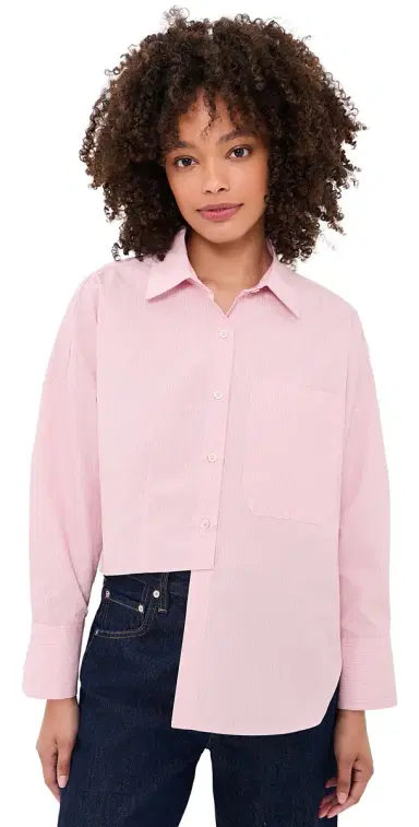 Secular Carter Button Down Shirt Pink tripe | Thumbnail 1 Secular Carter Button Down Shirt Pink tripe | Thumbnail 1