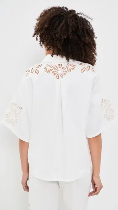 rag & bone Lucy Floral Cutout Denim Shirt White Floral | Thumbnail 3 rag & bone Lucy Floral Cutout Denim Shirt White Floral | Thumbnail 3