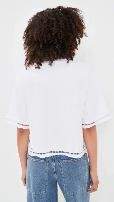 Madewell The Boxy Crop Tee in Allday Jersey Eyelet White | Thumbnail 3 Madewell The Boxy Crop Tee in Allday Jersey Eyelet White | Thumbnail 3
