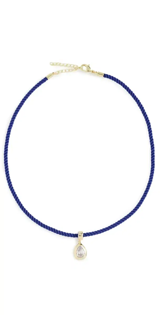 Pear Bezel Pendant & Twisted Necklace Gold One Size Pear Bezel Pendant & Twisted Necklace Gold One Size