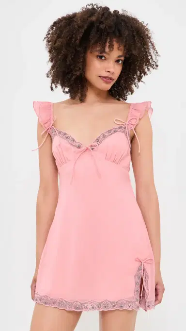 For Love & Lemons Bella parkle lip Dress Light Pink | Thumbnail 2 For Love & Lemons Bella parkle lip Dress Light Pink | Thumbnail 2