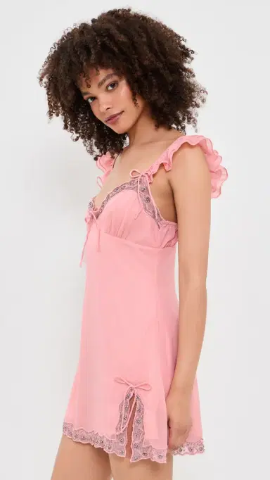 For Love & Lemons Bella parkle lip Dress Light Pink | Thumbnail 4 For Love & Lemons Bella parkle lip Dress Light Pink | Thumbnail 4