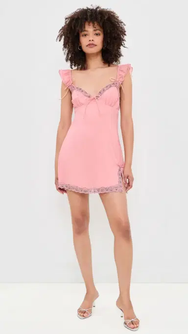 For Love & Lemons Bella parkle lip Dress Light Pink | Thumbnail 5 For Love & Lemons Bella parkle lip Dress Light Pink | Thumbnail 5
