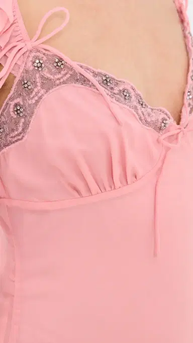 For Love & Lemons Bella parkle lip Dress Light Pink | Thumbnail 6 For Love & Lemons Bella parkle lip Dress Light Pink | Thumbnail 6