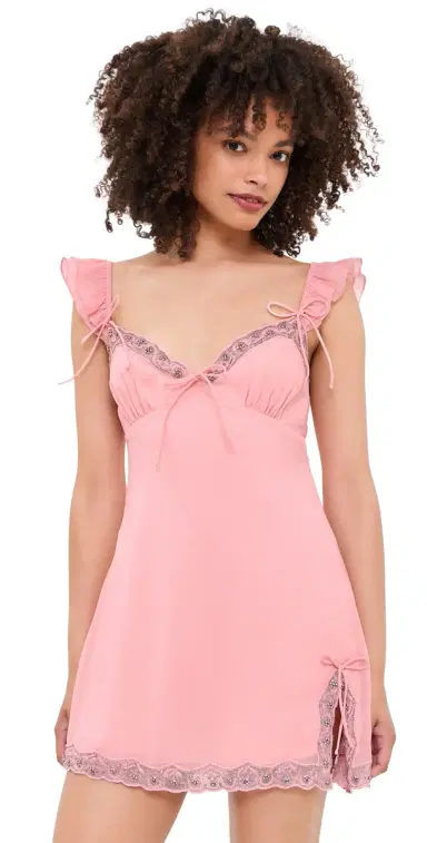 For Love & Lemons Bella parkle lip Dress Light Pink | Thumbnail 1 For Love & Lemons Bella parkle lip Dress Light Pink | Thumbnail 1