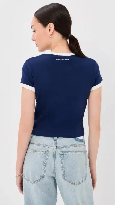 Marc Jacobs Pop J arc Ringer Baby Tee Navy ulti | Thumbnail 4 Marc Jacobs Pop J arc Ringer Baby Tee Navy ulti | Thumbnail 4