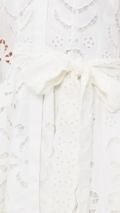ALICE + OLIVIA Lucy Embroidered Long Sleeve Mini Shirt Dress Off White | Thumbnail 6 ALICE + OLIVIA Lucy Embroidered Long Sleeve Mini Shirt Dress Off White | Thumbnail 6