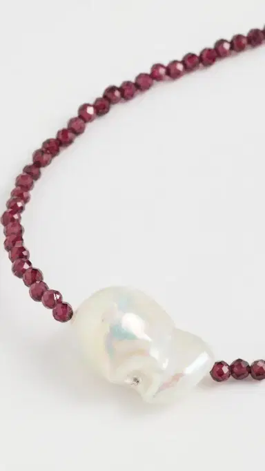 By Adina Eden Beaded Baroque Pearl Choker Dark Red One Size | Thumbnail 4 By Adina Eden Beaded Baroque Pearl Choker Dark Red One Size | Thumbnail 4