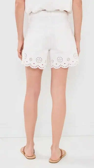 FRAME The Eyelet Long Hang Shorts White | Thumbnail 3 FRAME The Eyelet Long Hang Shorts White | Thumbnail 3