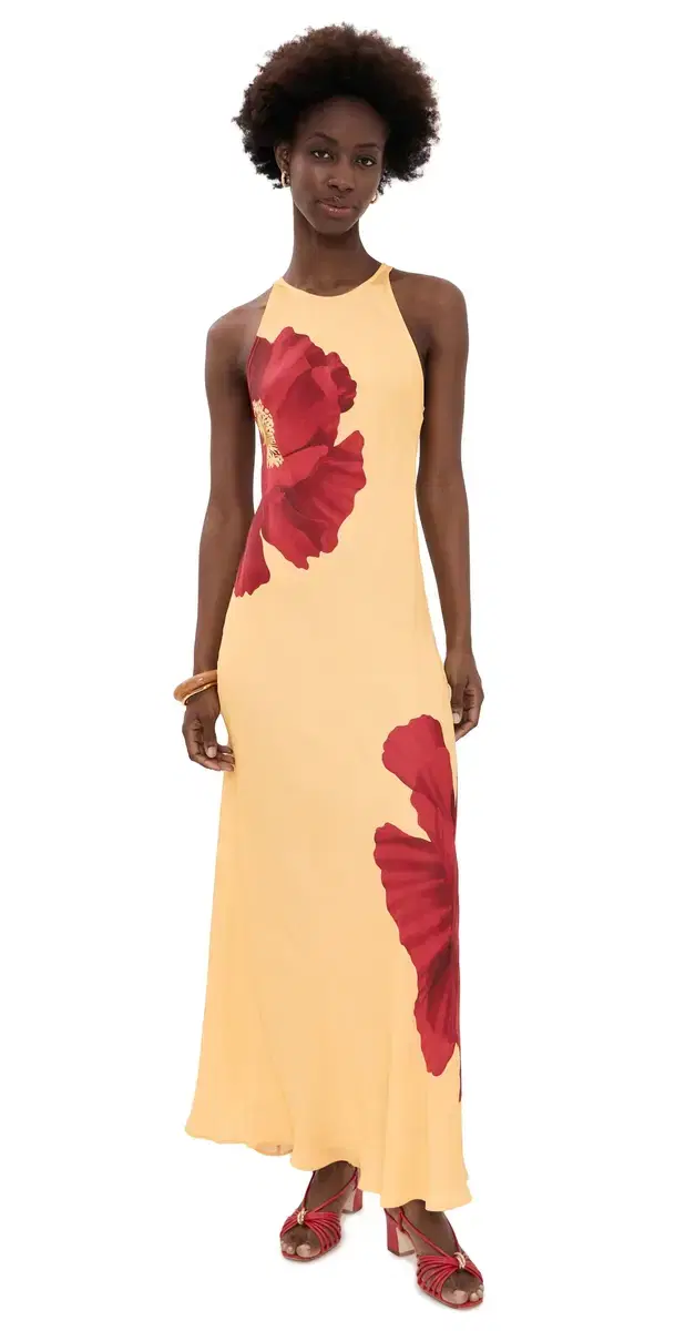 Poppy Flowers Maxi Dress Poppy Flowers ight Yellow Poppy Flowers Maxi Dress Poppy Flowers ight Yellow
