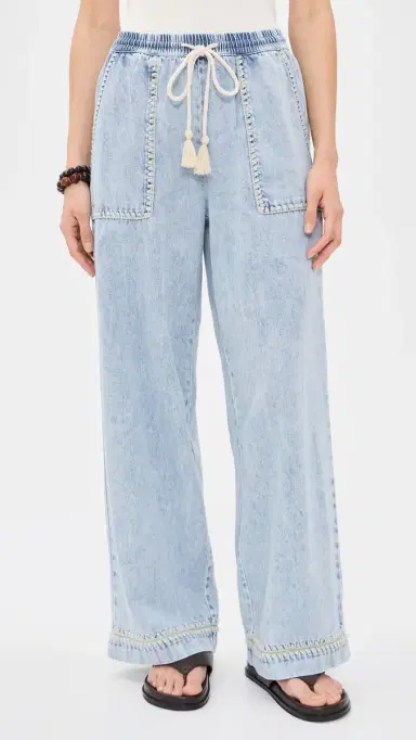 RAILS Campo Pants Bleached Indigo Blanket Stitch L | Thumbnail 2 RAILS Campo Pants Bleached Indigo Blanket Stitch L | Thumbnail 2