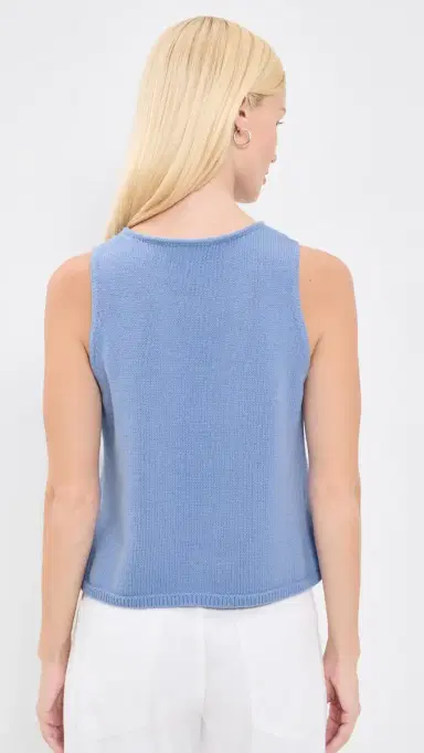 Splendid Beckham Crochet Sweater Tank Azure | Thumbnail 3 Splendid Beckham Crochet Sweater Tank Azure | Thumbnail 3