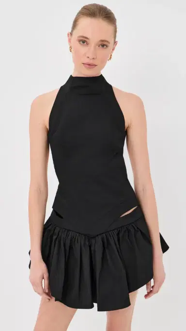 Tolu Coker High Neck Backless Mini Dress Black | Thumbnail 2 Tolu Coker High Neck Backless Mini Dress Black | Thumbnail 2