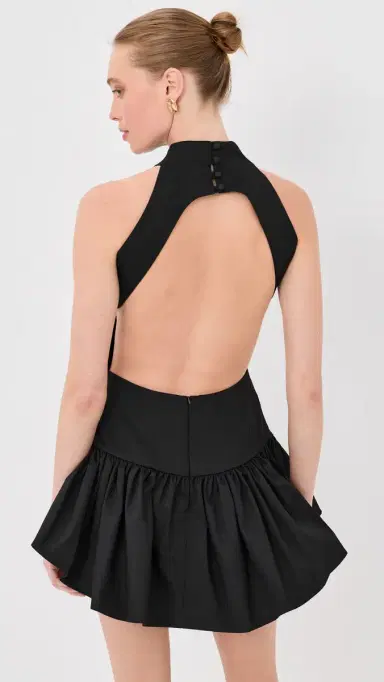 Tolu Coker High Neck Backless Mini Dress Black | Thumbnail 3 Tolu Coker High Neck Backless Mini Dress Black | Thumbnail 3