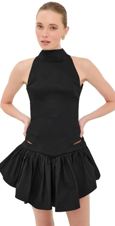 Tolu Coker High Neck Backless Mini Dress Black | Thumbnail 1 Tolu Coker High Neck Backless Mini Dress Black | Thumbnail 1