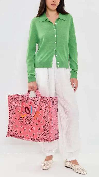 CALL IT BY YOUR NAME Quilted Maxi Cabas Tote Bag Strawberry/Pale Pink One Size | Thumbnail 3 CALL IT BY YOUR NAME Quilted Maxi Cabas Tote Bag Strawberry/Pale Pink One Size | Thumbnail 3