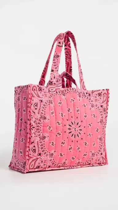 CALL IT BY YOUR NAME Quilted Maxi Cabas Tote Bag Strawberry/Pale Pink One Size | Thumbnail 4 CALL IT BY YOUR NAME Quilted Maxi Cabas Tote Bag Strawberry/Pale Pink One Size | Thumbnail 4