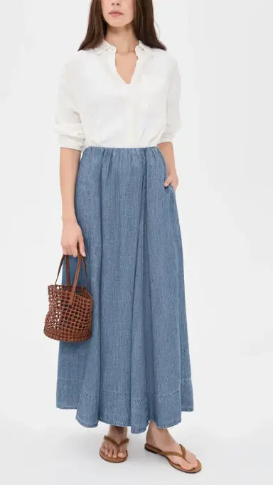 Faherty Tried & True Chambray Nera Skirt River Mist Wash | Thumbnail 5 Faherty Tried & True Chambray Nera Skirt River Mist Wash | Thumbnail 5